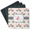 Elephants in Love Square Rubber Backed Coasters - Set of 4 (Personalized)