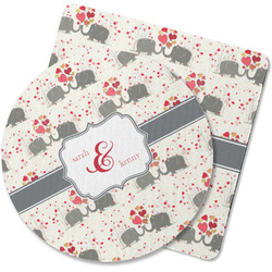 Elephants in Love Rubber Backed Coaster (Personalized)