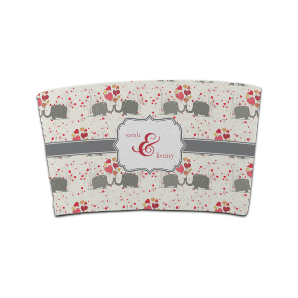 Custom Elephants in Love Coffee Cup Sleeve (Personalized)