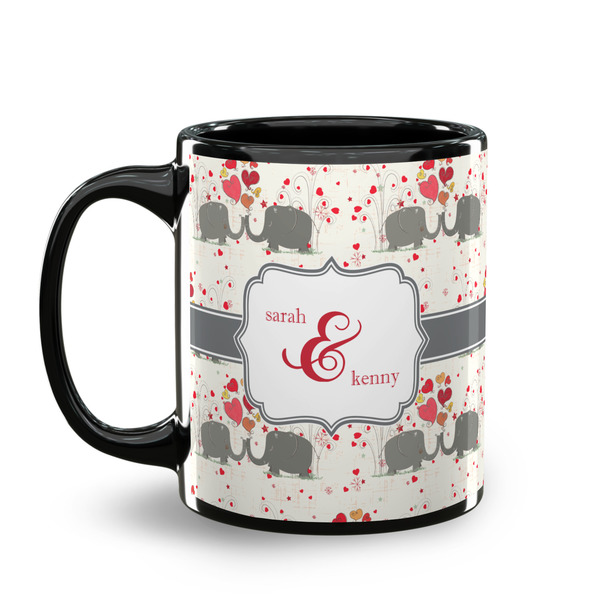 Elephants in Love Coffee Mug - 11 oz - Black