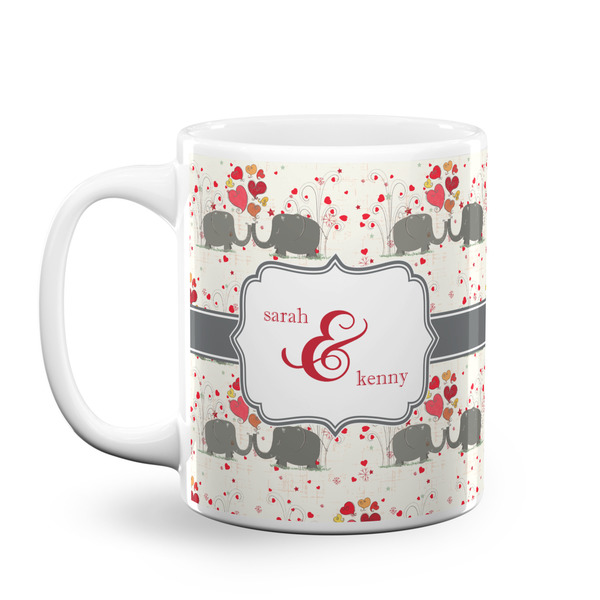 Custom Elephants in Love Coffee Mug (Personalized)
