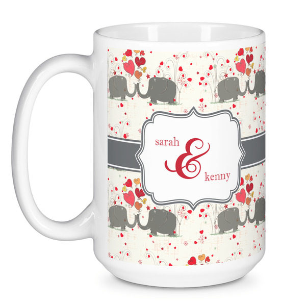 Elephants in Love Coffee Mug - 15 oz - White