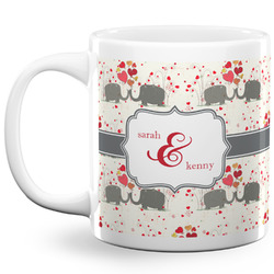 Elephants in Love 20 Oz Coffee Mug - White (Personalized)