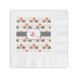 Elephants in Love Coined Cocktail Napkins (Personalized)