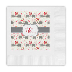 Elephants in Love Embossed Decorative Napkins (Personalized)