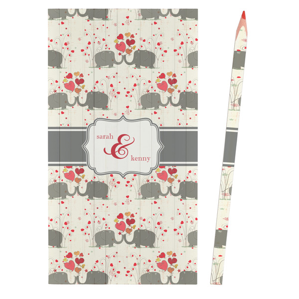 Elephants in Love Colored Pencils - Front View