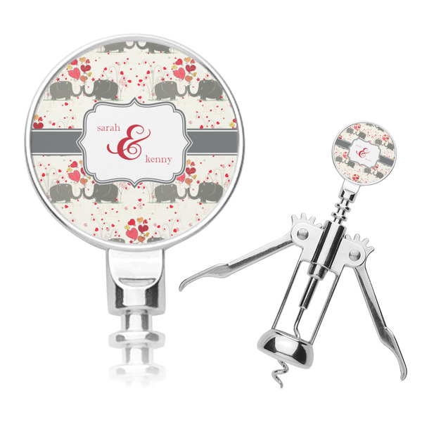Custom Elephants in Love Corkscrew (Personalized)