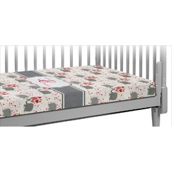 Elephants in Love Crib Fitted Sheet (Personalized)