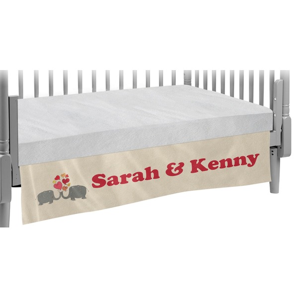 Custom Elephants in Love Crib Skirt (Personalized)