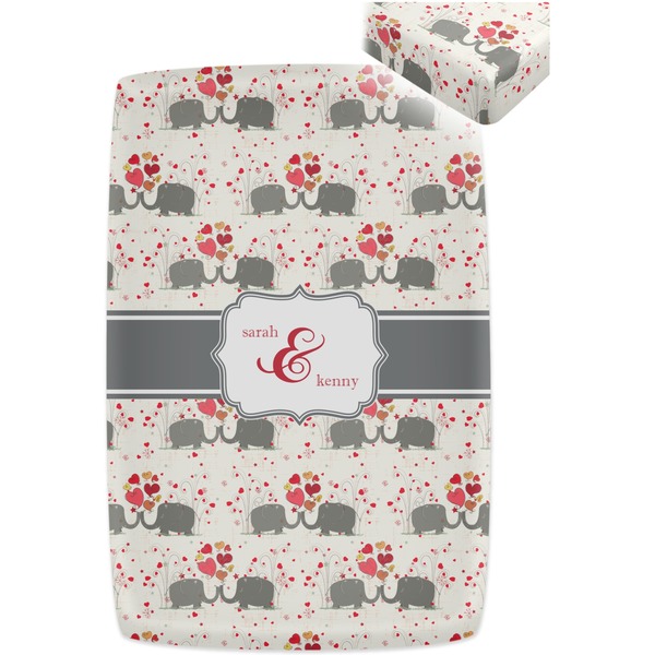Elephants in Love Crib Fitted Sheet - Apvl