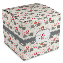 Elephants in Love Cube Favor Gift Boxes (Personalized)