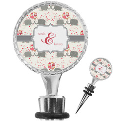 Elephants in Love Wine Bottle Stopper (Personalized)