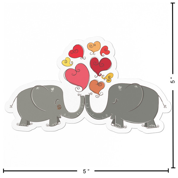 Elephants in Love Custom Shape Iron On Patches - L - APPROVAL