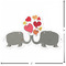 Elephants in Love Custom Shape Iron On Patches - L - APPROVAL