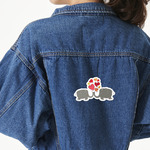 Elephants in Love Twill Iron On Patch - Custom Shape - X-Large