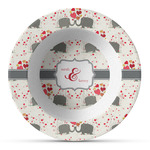 Elephants in Love Plastic Bowl - Microwave Safe - Composite Polymer (Personalized)