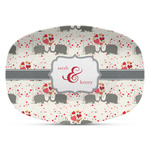 Elephants in Love Plastic Platter - Microwave & Oven Safe Composite Polymer (Personalized)