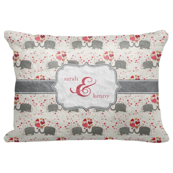 Custom Elephants in Love Decorative Baby Pillowcase - 16"x12" (Personalized)