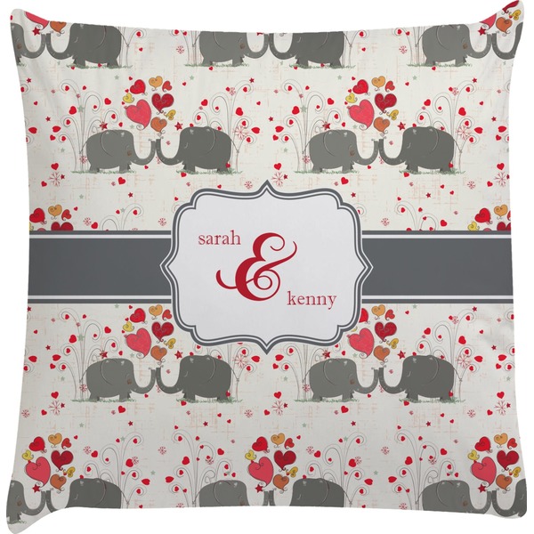 Custom Elephants in Love Decorative Pillow Case (Personalized)
