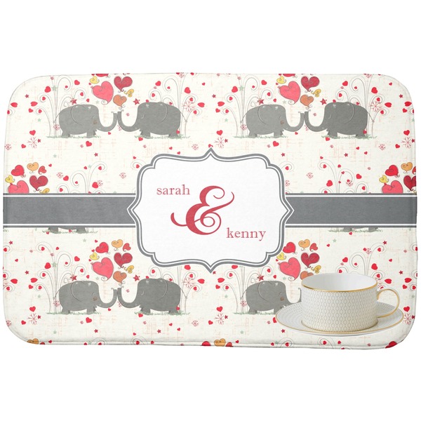 Elephants in Love Dish Drying Mat