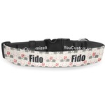 Elephants in Love Deluxe Dog Collar - Extra Large (16" to 27") (Personalized)