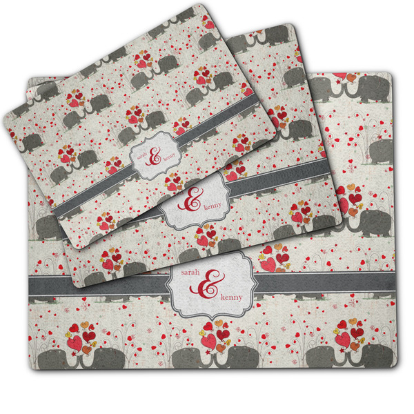 Elephants in Love Dog Food Mat - MAIN (sm, med, lrg)