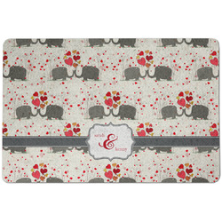 Elephants in Love Dog Food Mat w/ Couple's Names