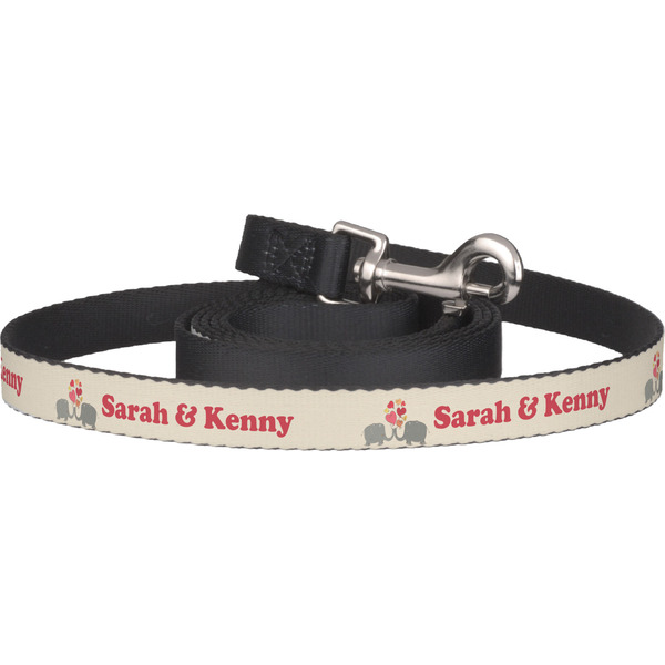 Custom Elephants in Love Dog Leash (Personalized)