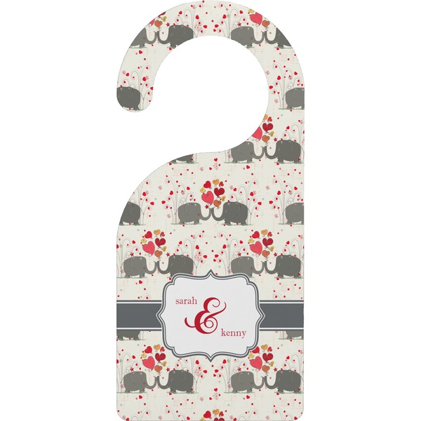 Custom Elephants in Love Door Hanger (Personalized)