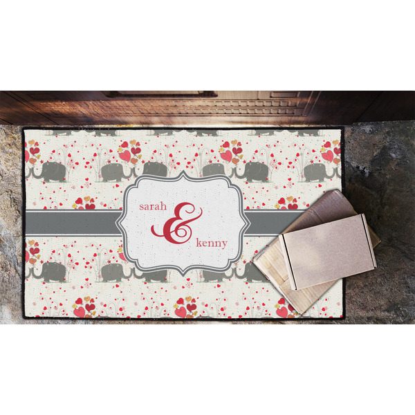 Elephants in Love Door Mat - LIFESTYLE (Lrg)