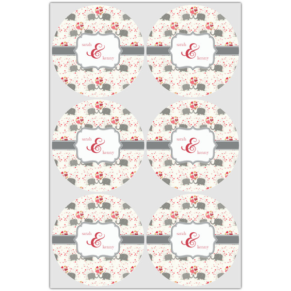 Elephants in Love Drink Topper - Large - Set of 6