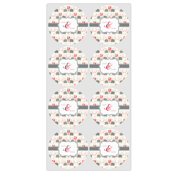 Elephants in Love Drink Topper - Medium - Set of 12