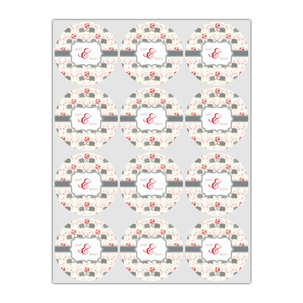 Elephants in Love Drink Topper - Small - Set of 12