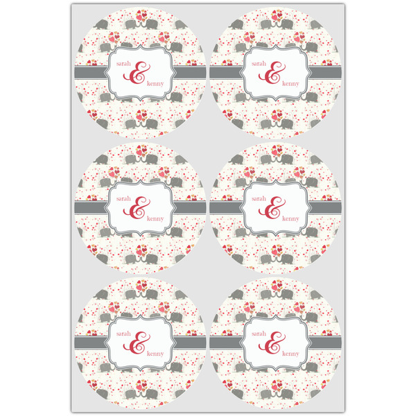 Elephants in Love Drink Topper - XLarge - Set of 6
