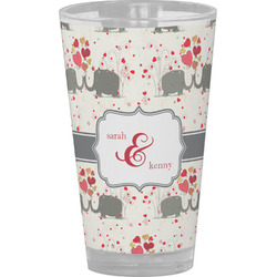 Elephants in Love Pint Glass - Full Color (Personalized)