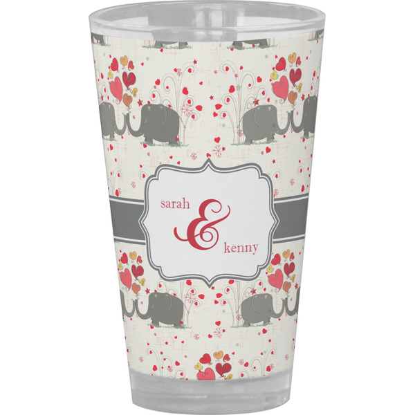 Custom Elephants in Love Pint Glass - Full Color (Personalized)