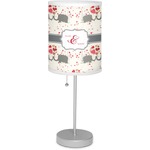 Elephants in Love 7" Drum Lamp with Shade Linen (Personalized)