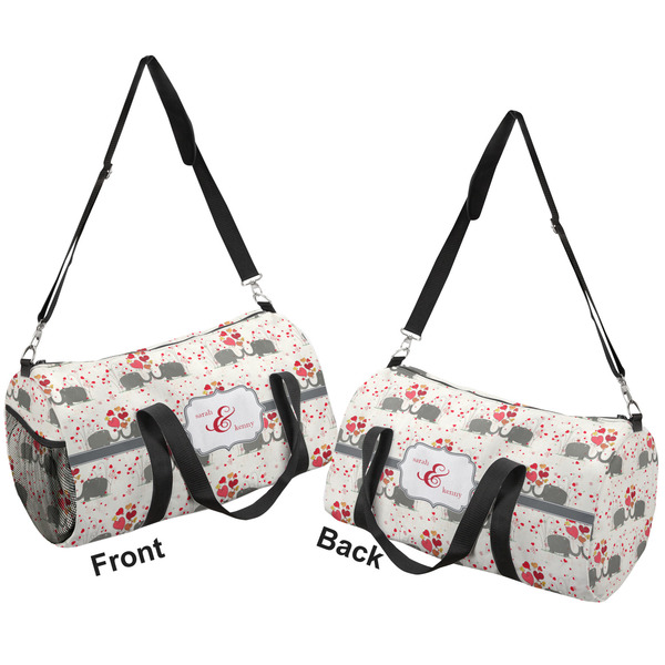 Elephants in Love Duffle bag small front and back sides