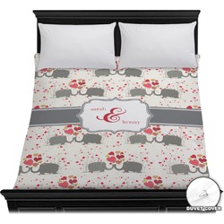 Elephants in Love Duvet Cover - Full / Queen (Personalized)