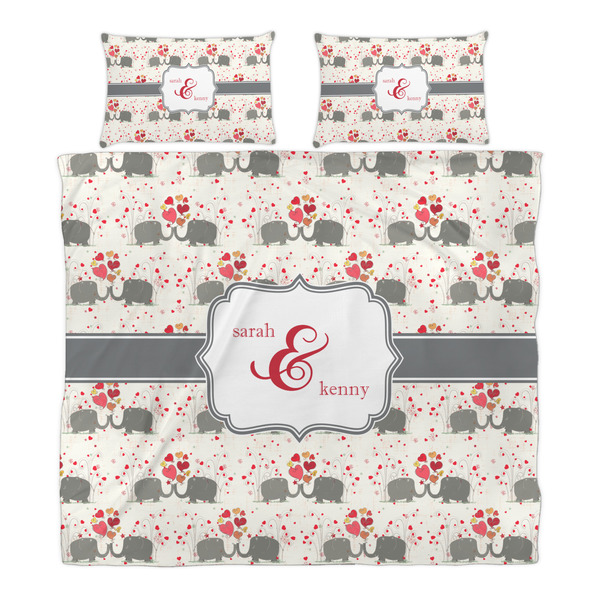 Elephants in Love Duvet Cover Set - King - Alt Approval