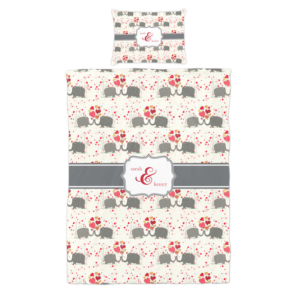 Elephants in Love Duvet Cover Set - Twin - Alt Approval