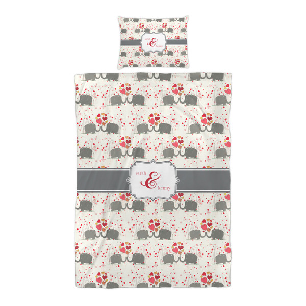 Elephants in Love Duvet Cover Set - Twin XL - Alt Approval