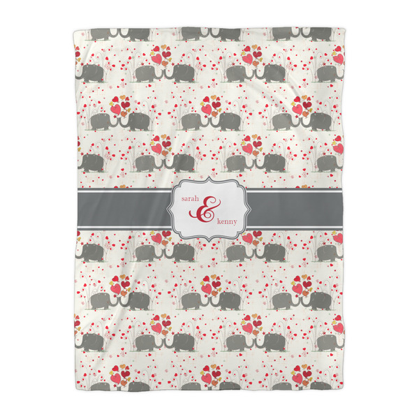 Elephants in Love Duvet Cover - Twin XL - Front