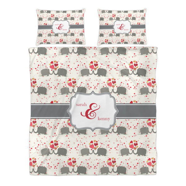 Elephants in Love Duvet cover Set - Queen - Alt Approval