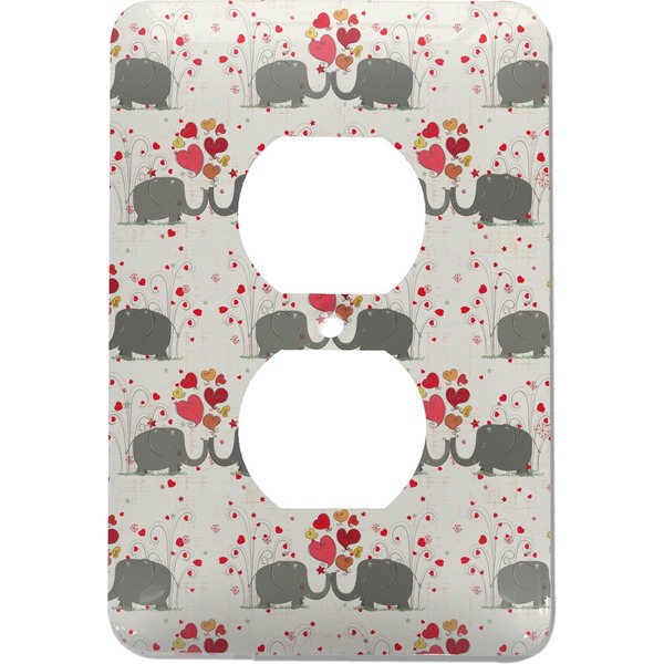 Custom Elephants in Love Electric Outlet Plate