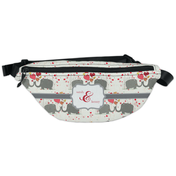Custom Elephants in Love Fanny Pack - Classic Style (Personalized)