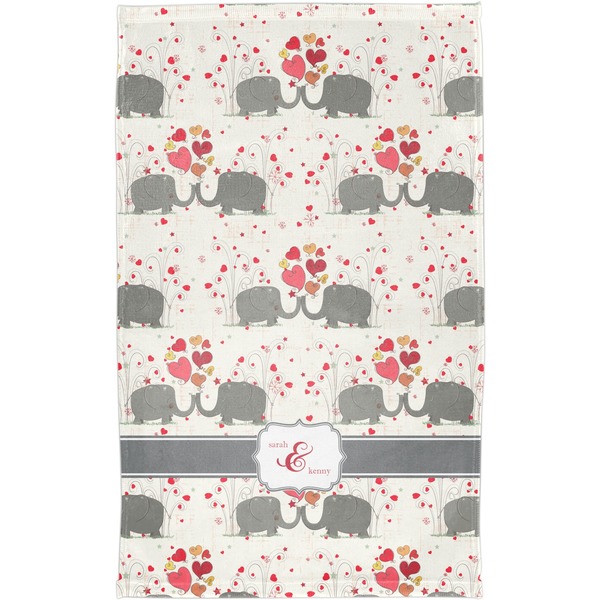 Elephants in Love Finger Tip Towel - Full View