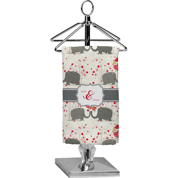 Custom Elephants in Love Finger Tip Towel - Full Print (Personalized)
