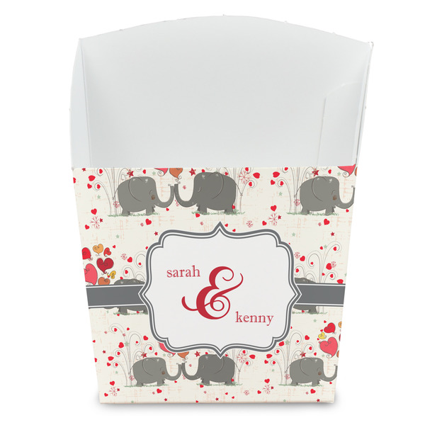 Custom Elephants in Love French Fry Favor Boxes (Personalized)