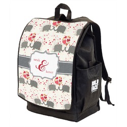 Elephants in Love Backpack w/ Front Flap  (Personalized)